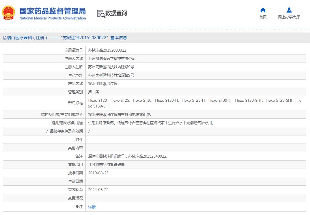 凱迪泰（Curative）ST20雙水平家用醫(yī)用無創(chuàng)呼吸機(jī)